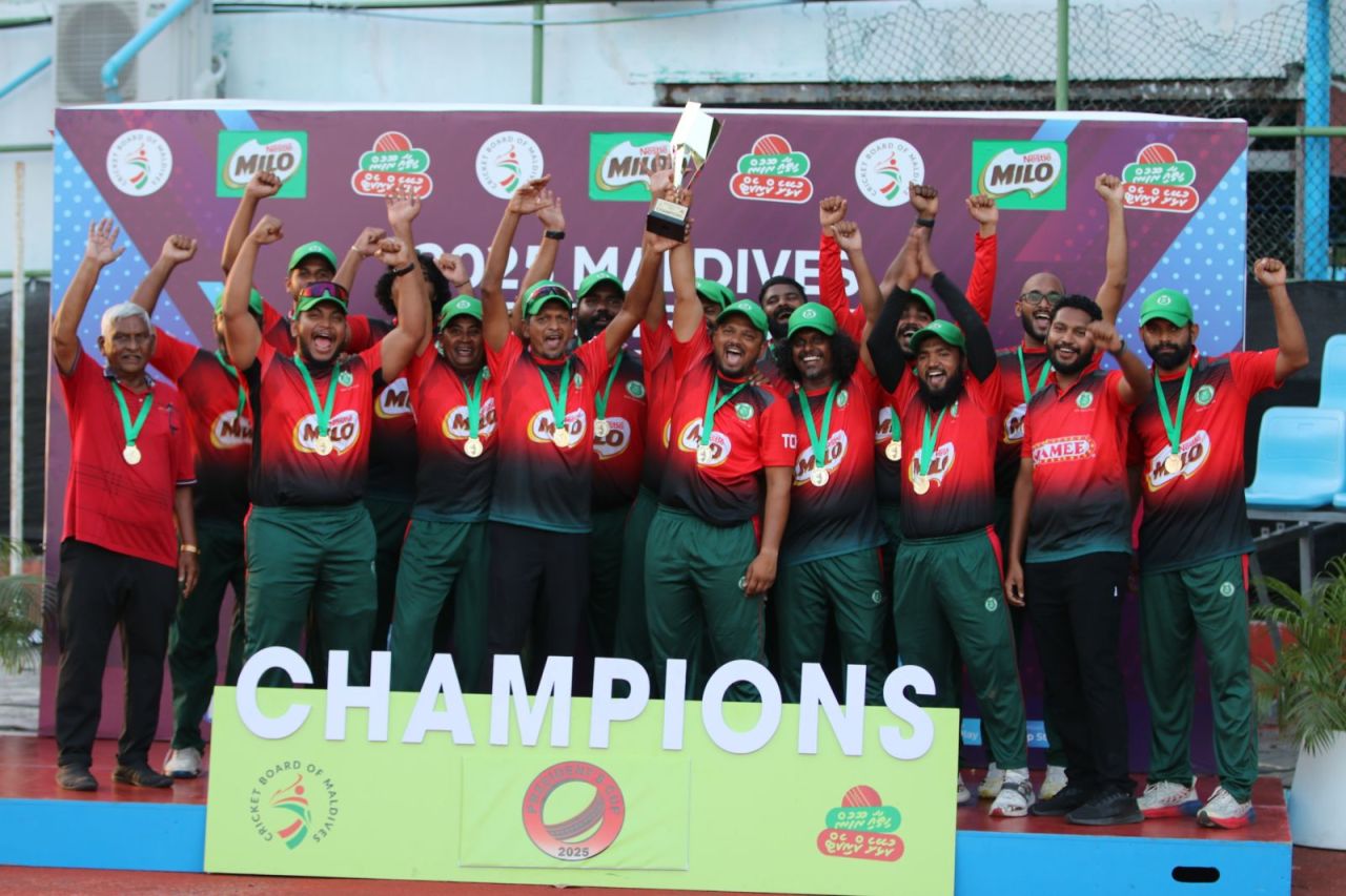Presidents Cup cricket mubaaraathuge thashi Male' Sports Club ah 