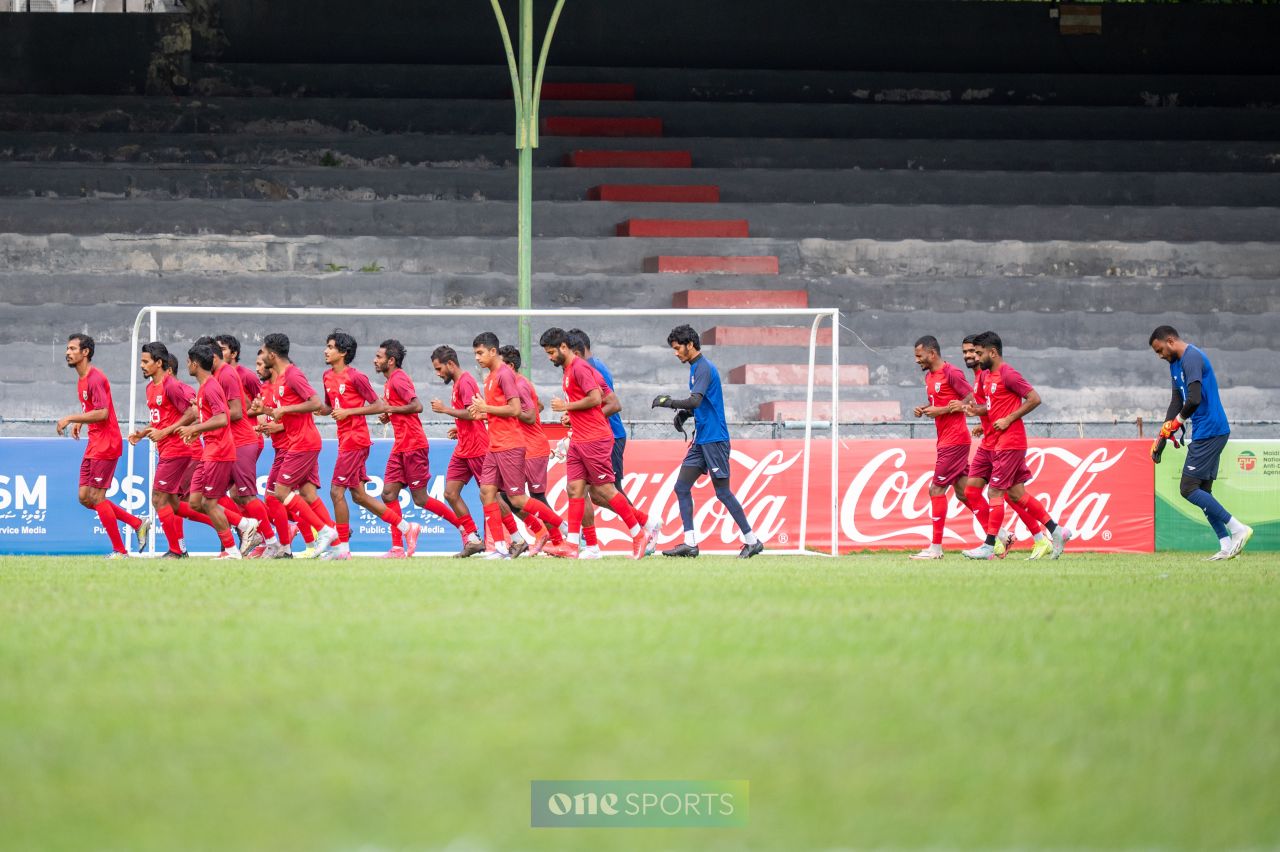 ވަން ފޮޓޯ: ކޮލިފިކޭޝަން މެޗުގެ ކުރިން ރާއްޖެއިން ކުރި އެންމެފަހު ޕްރެކްޓިސް