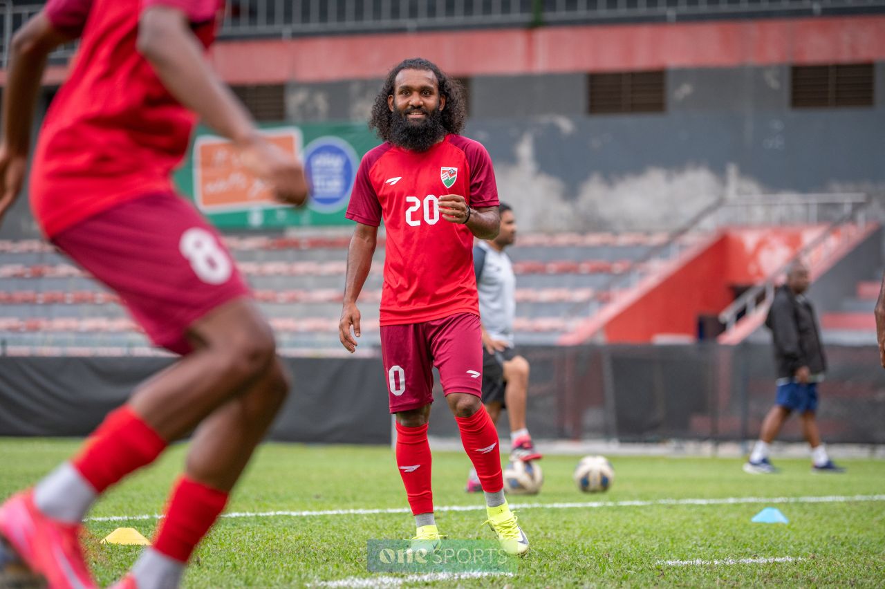ވަން ފޮޓޯ: ކޮލިފިކޭޝަން މެޗުގެ ކުރިން ރާއްޖެއިން ކުރި އެންމެފަހު ޕްރެކްޓިސް
