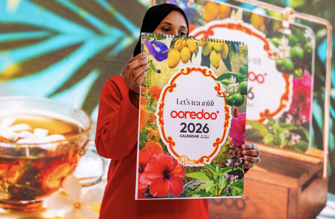 Ooredoo ge mi aharuge calendar haahsakohffaivanee dhivehinge sai buimuge sagaafathah