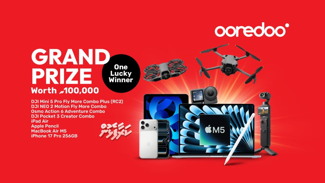 Ooredoo karaa falhaigen DJI 2 drone himeneyhenn 100,000 rufiyaage inaamu 