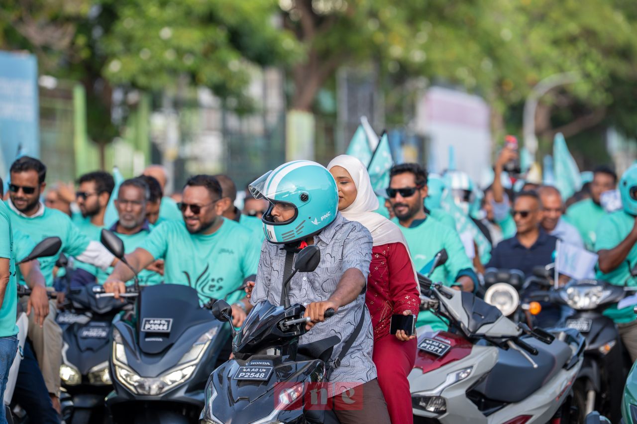 ވަން ފޮޓޯ: ލޯކަލް ކައުންސިލު އިންތިހާބުގެ ކެމްޕެއިންގެ ތެރެއިން ޕީއެންސީން ބޭއްވި ސައިކަލު ބުރު