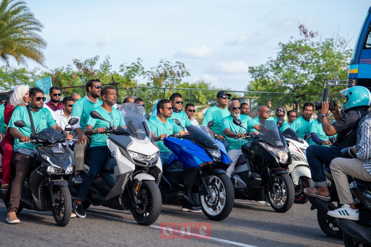 ވަން ފޮޓޯ: ލޯކަލް ކައުންސިލު އިންތިހާބުގެ ކެމްޕެއިންގެ ތެރެއިން ޕީއެންސީން ބޭއްވި ސައިކަލު ބުރު