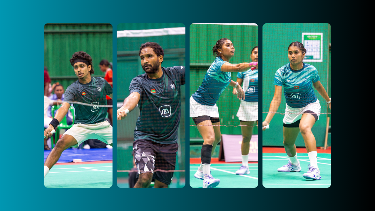 Badminton Association Championship: Singles final ah Nabaa aai Nabee ge ithurun Zayan aai Nibal 