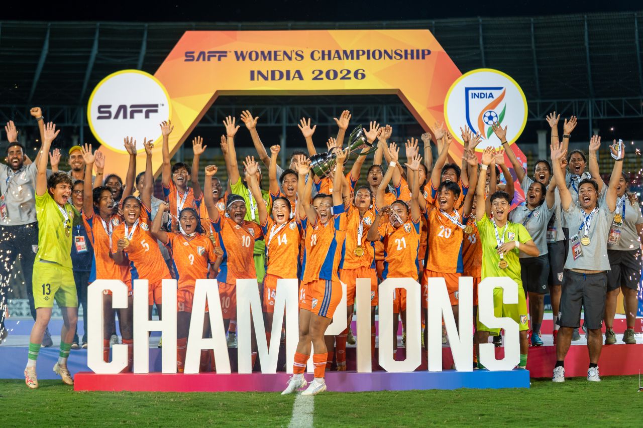 India in anekkaaves SAFF Women's championship kaamiyaabu koffi 