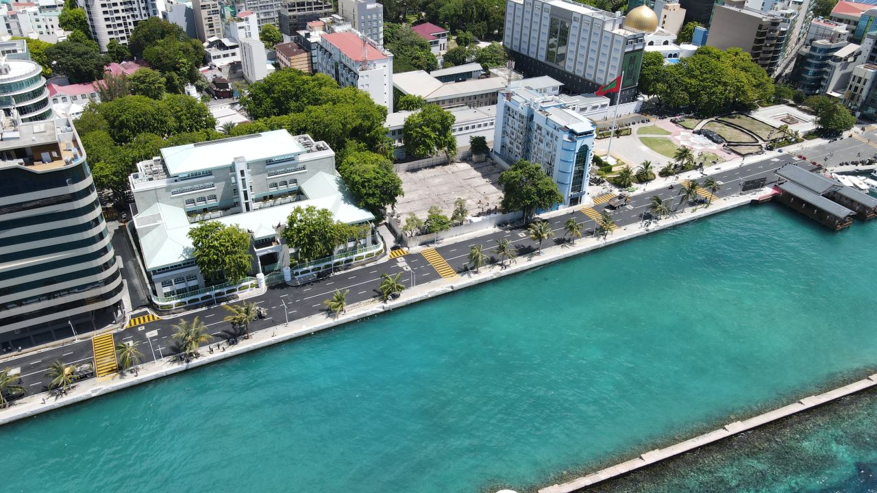 Palm trees planted along Boduthakurufaanu Magu ahead of reopening