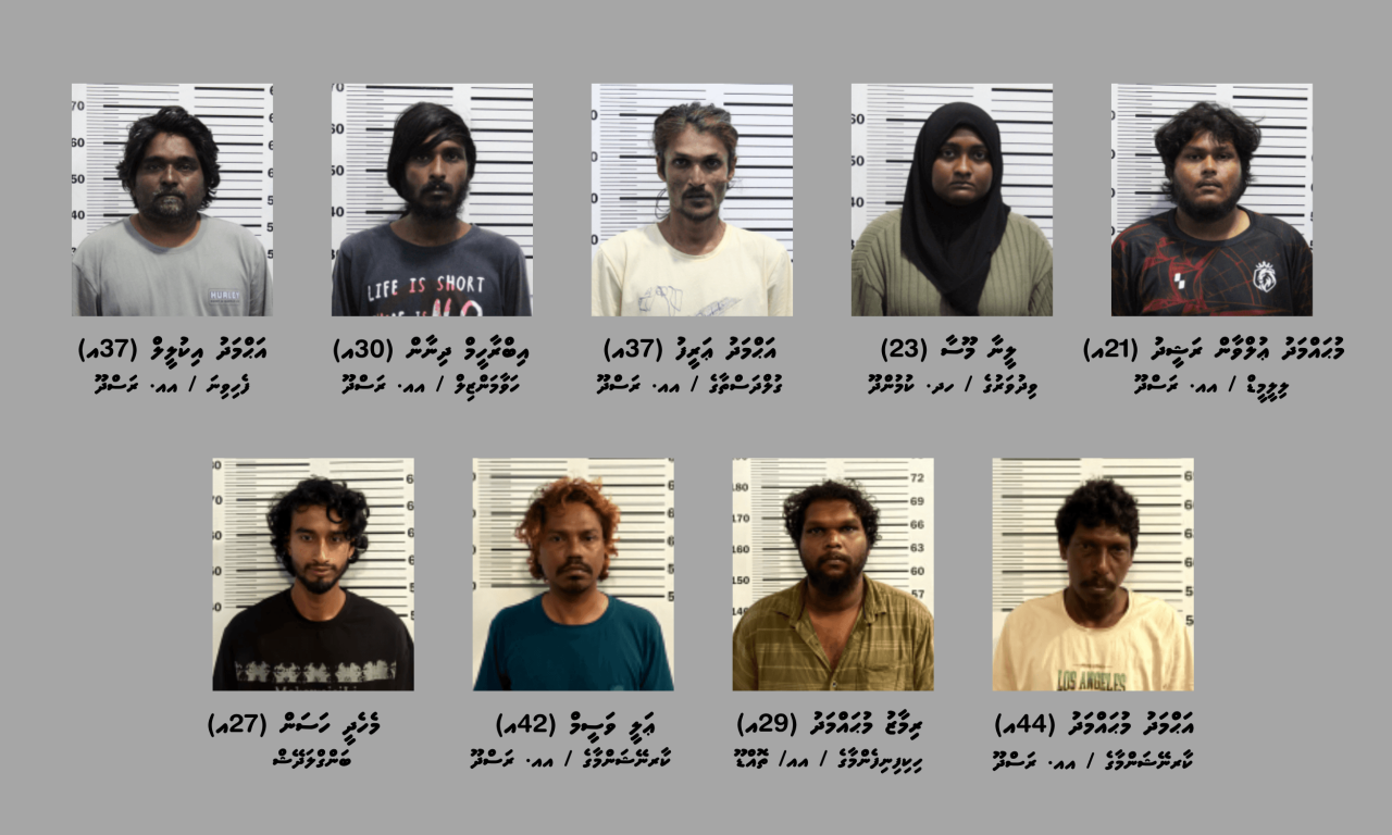 Drug operation ehgai Rasdhoo ge 10 geyeh balai faaskoh, 9 meehaku hayyarukoffi 