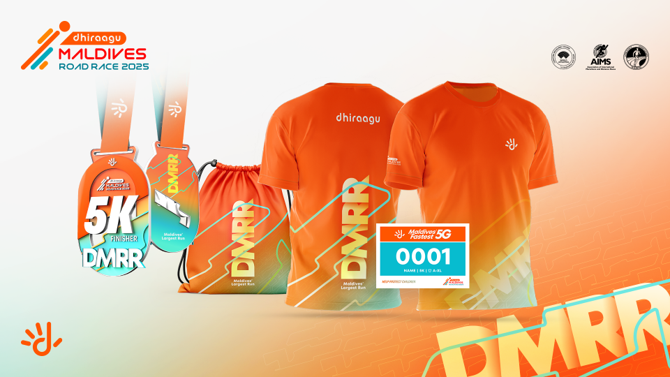 Dhiraagu road race 2025 ge medal ahi race kit dhakkaalaifi