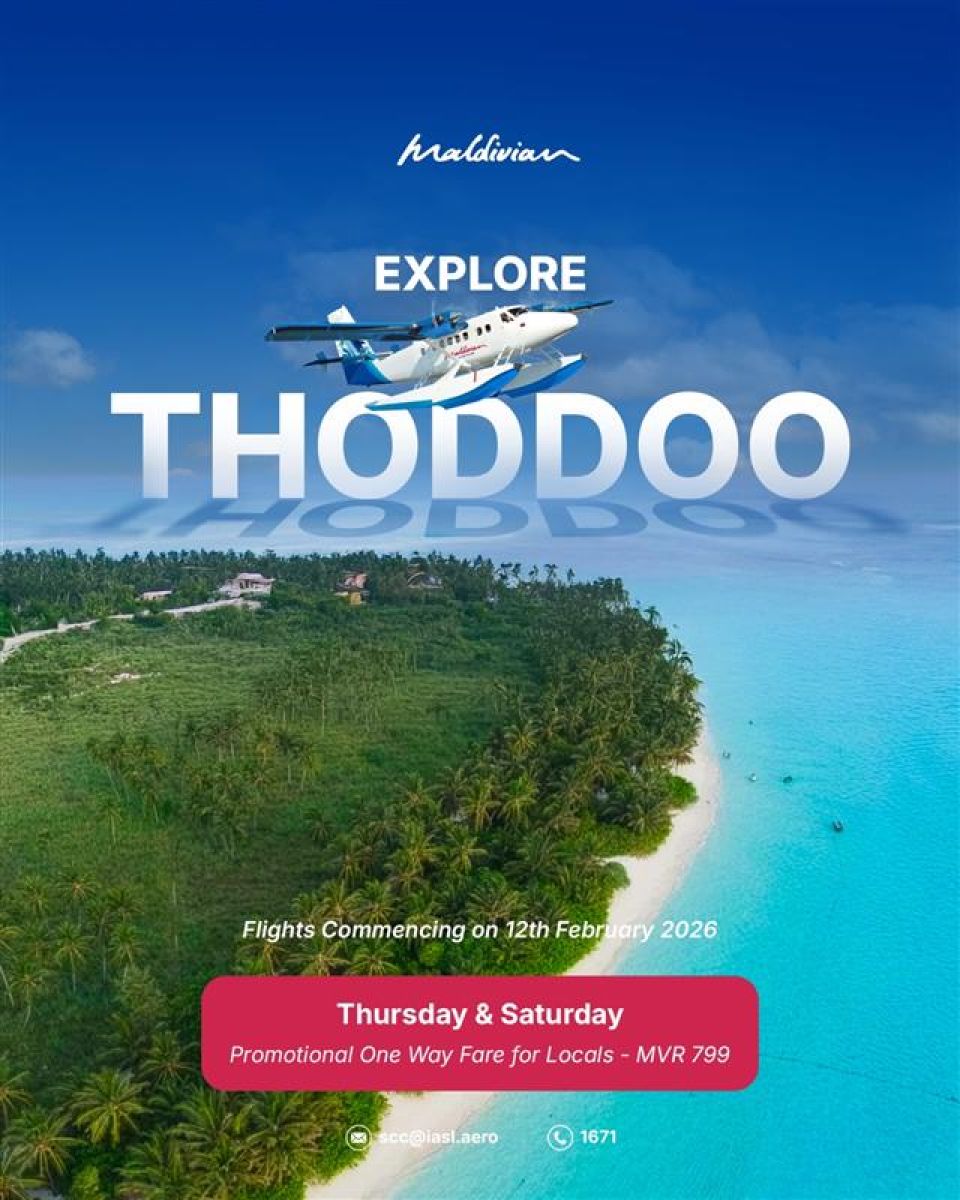 Anna mahu Maldivian ge Sea plane dhathuruthah Thoddoo ah fashanee