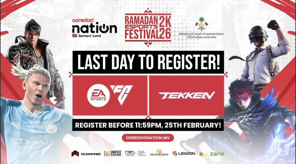 Ooredoo nation ramadan e-sports festival: Taken adhi EAFC gai baiverivumuge fahu dhuvas 