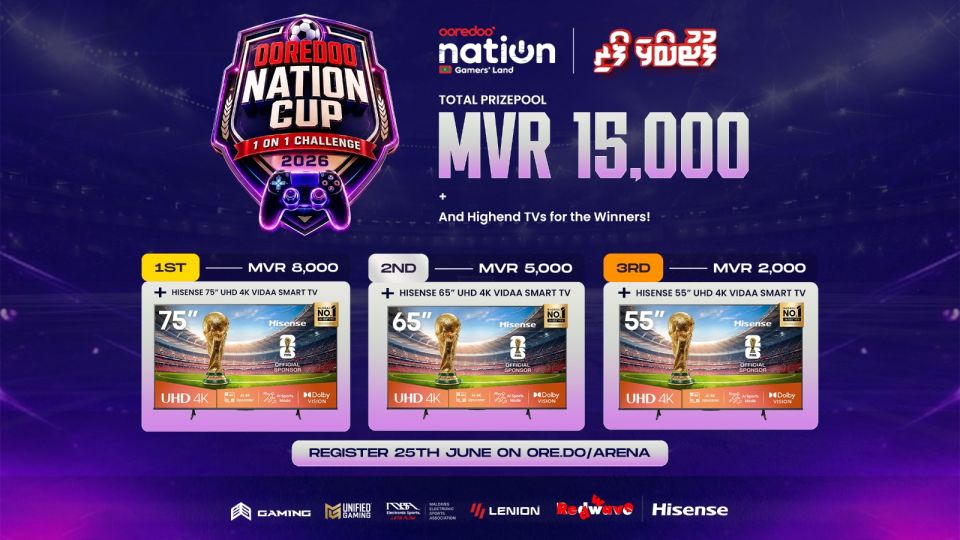 Ooredoo nation cup 2026 gai baiveriveveynee miadhuge niyalah 