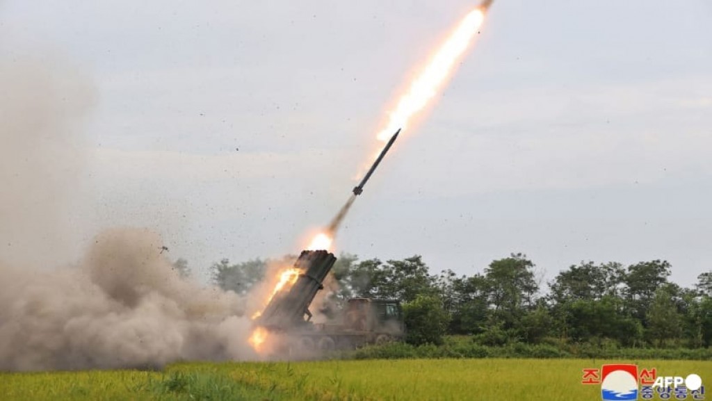 North Korea test-fires rocket launcher with new guide system