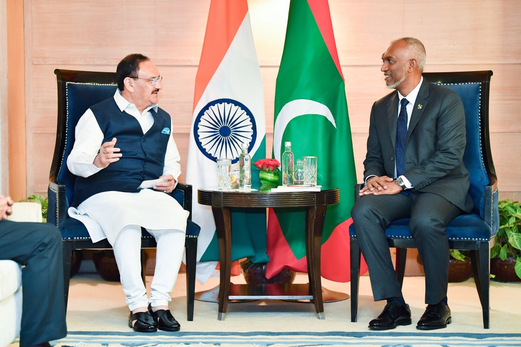 Photo: India ge BJP ge gaumee raees raeesuljumhooriya arihah ihthiraamuge ziyaarathehkurevun