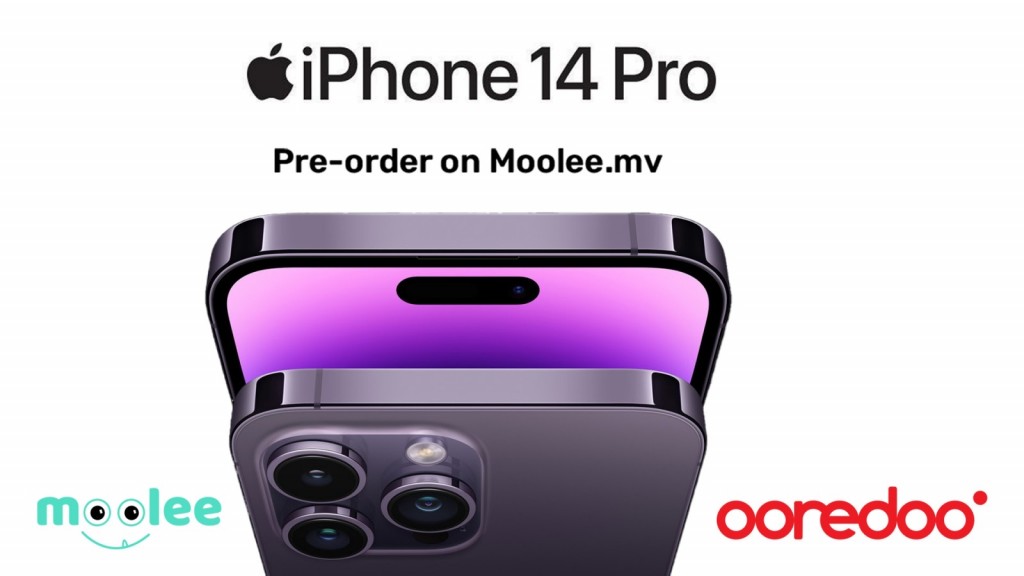 Ooredoo in iPhone 14 Pro aai Pro Max ge pre order ah hulhuvaalaifi