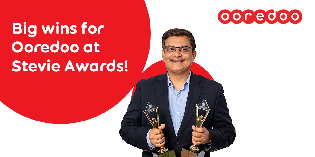 International business awards gai enme faahagakollevey telecom kunfuneege gold Stevie Award Ooredoo ah