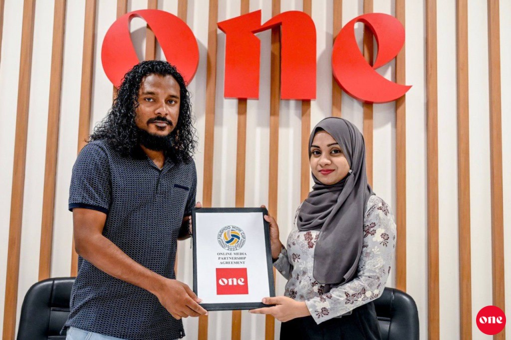 Fulidhoo ''WOW Cup'' volleyball mubaaraathuge media partner akah ''ONE''