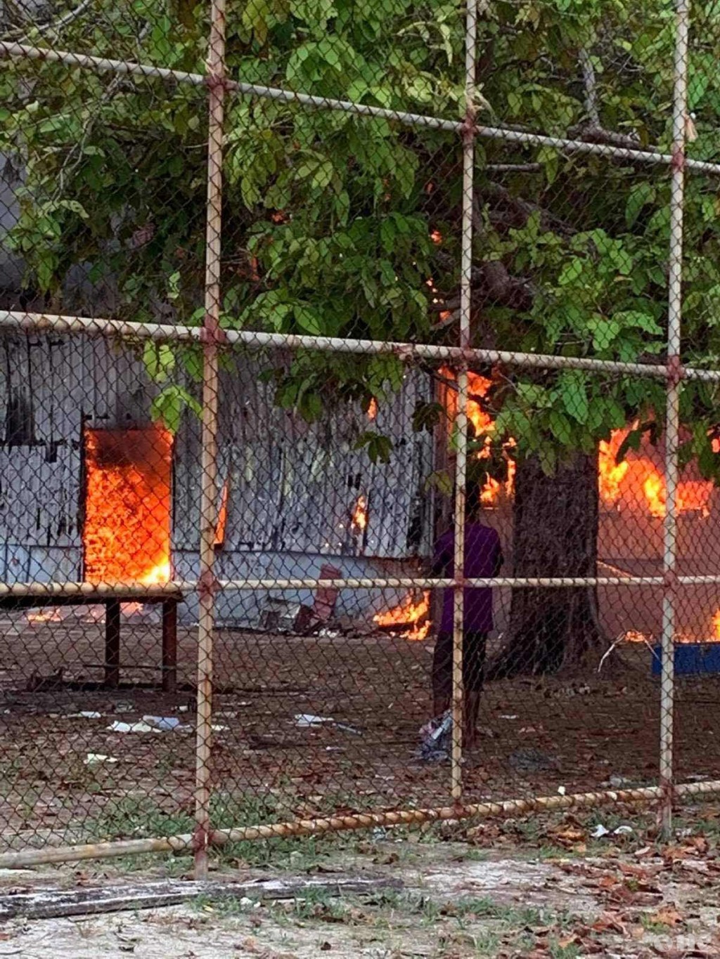 Warehouse fire in Maafushi