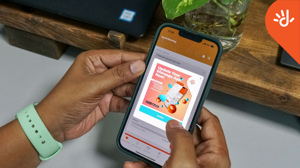 Dhiraagu App ge update aa eku mulhin aa feature thakeh