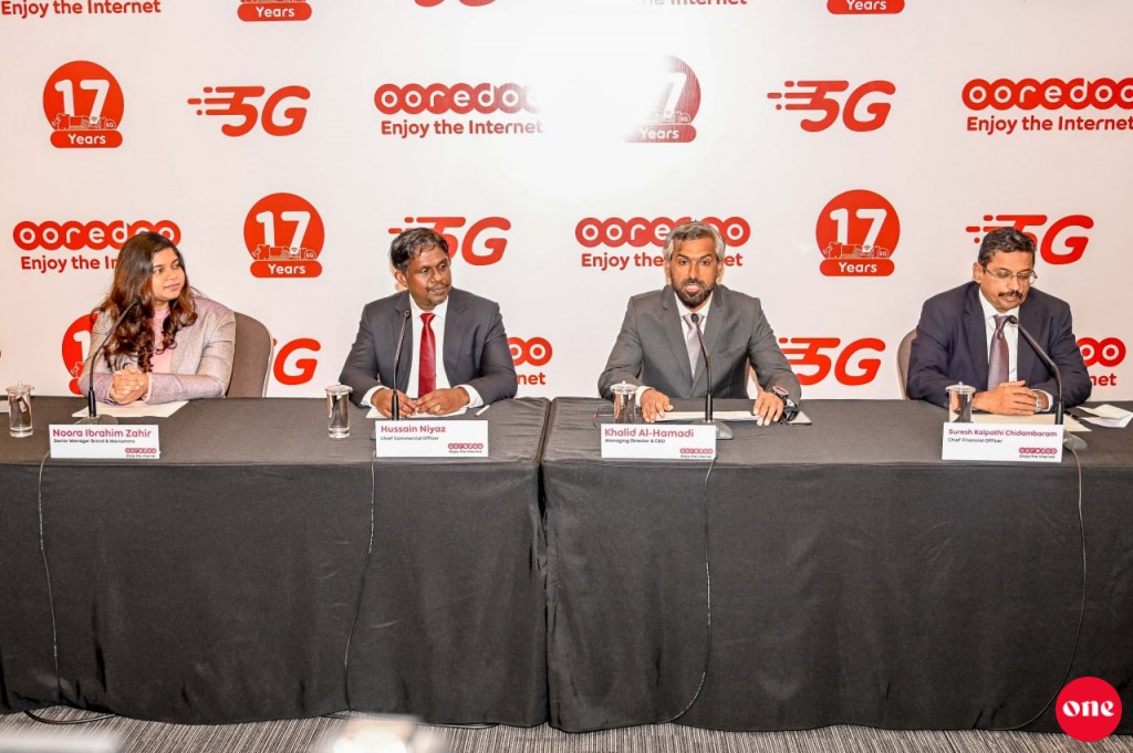 Ooredoo ge 5G network Male' sarahahdhah fulhaakoh 5G mobile customerunah 2 guna data!