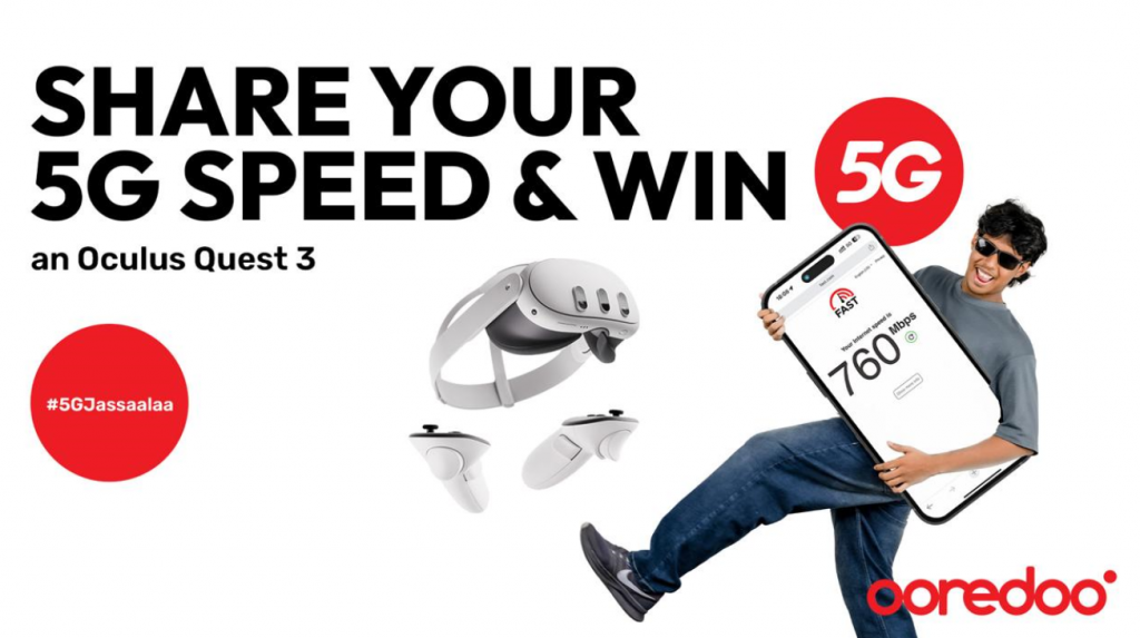 Ooredoo 5G ge speed ge thajuribaa share kohgen VR headset eh hoadhumuge furusathu