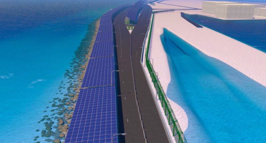Hulhule-Hulhumale' gulhey link road gai Solar PV system eh gaaimu kuranee