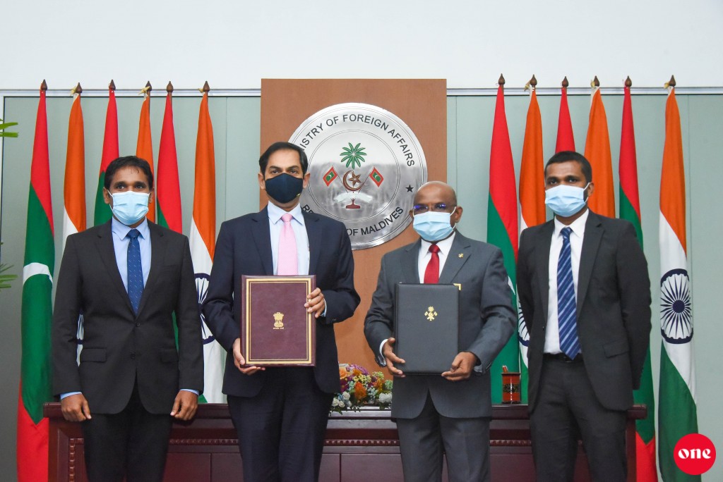 #OnePhoto: Thilamale' bridge ah India in dhey 100 million dolaruge hiley eheege ebbasvumugai soikurun