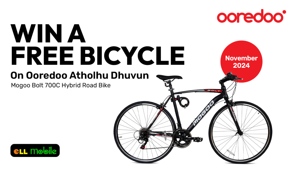 Ooredoo atholhu dhuvumugai baiverigen Ell mobile in dhey hybrid bicycle eh hoadhumuge furusathu!