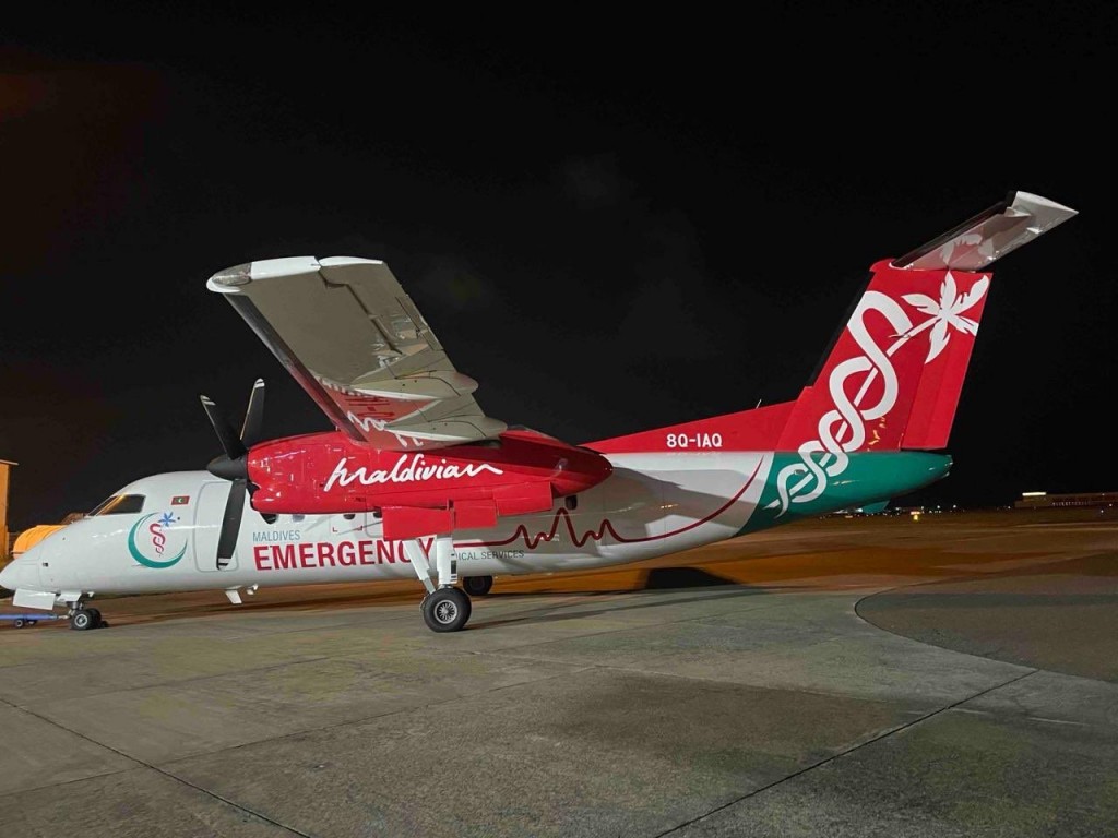 Raajjey gai furathama faharah Air ambulance ge hidhumaiy fashaifi