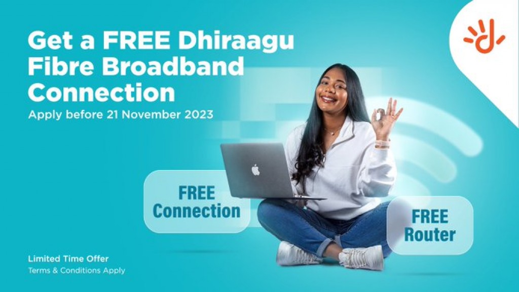 Dhiraagu fiber broadband connection thakah router aaeku gulhaidhinun hiley libey promotion eh
