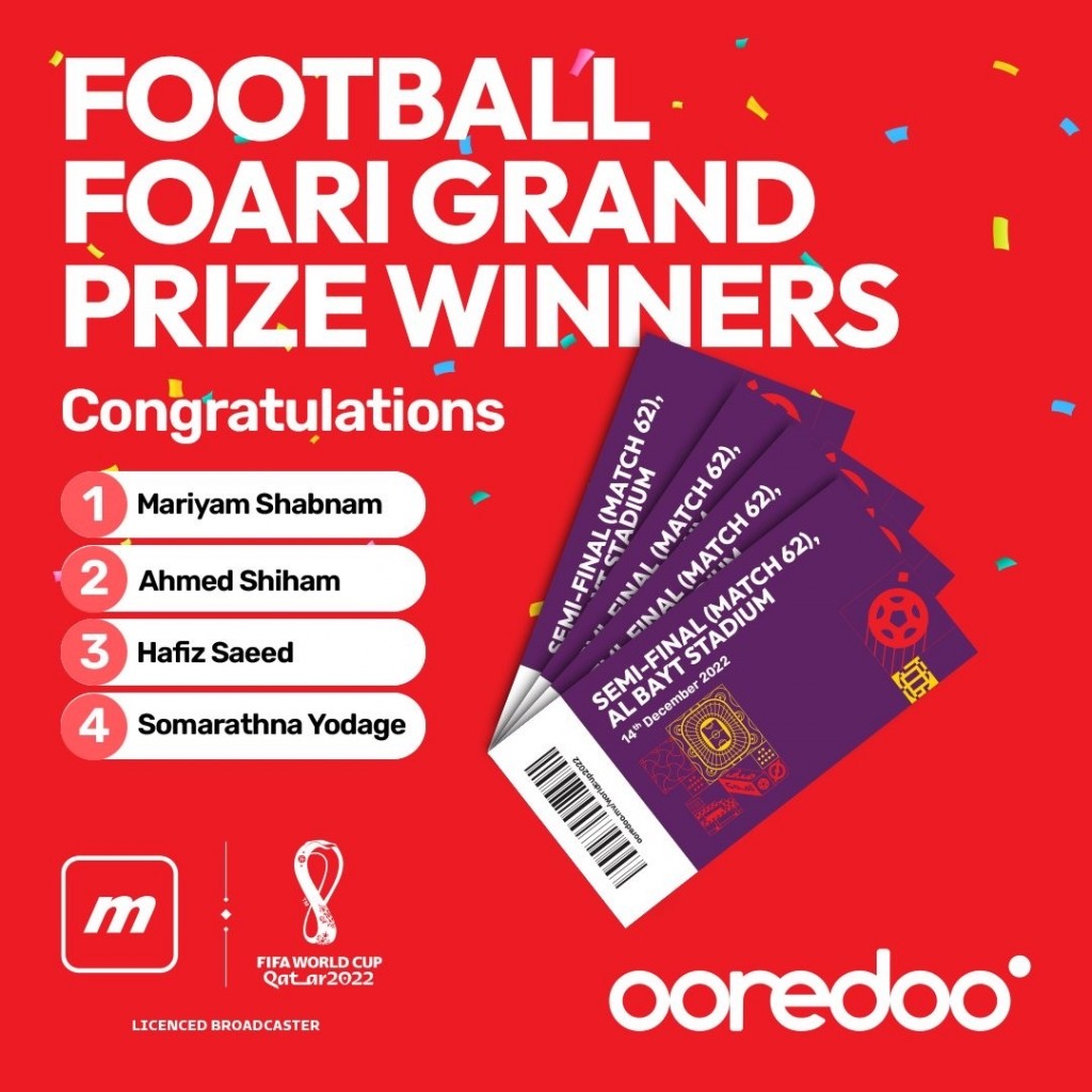Ooredoo in World Cup ge semi final match balan Qatar ah fonuvaa naseebuverin hovaifi