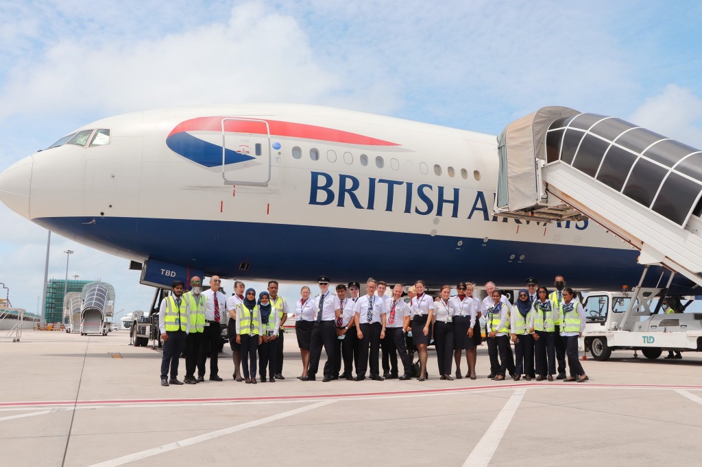 Green list ah lumaa eku British Airways ge dhathuruthah Raajje ah fashaifi