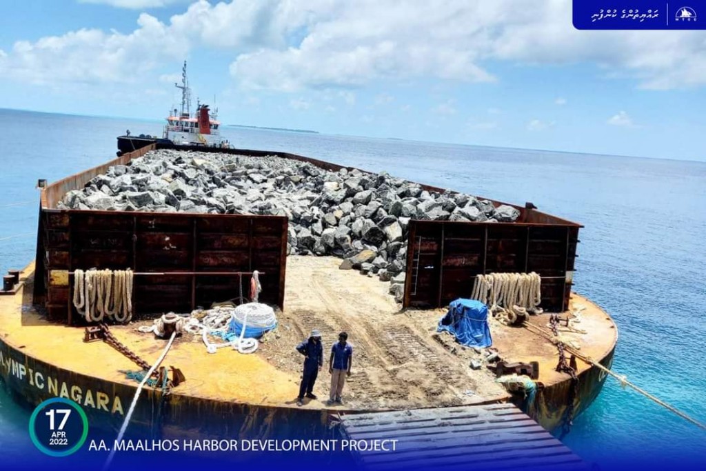 Third shipment of rock boulders delivered to AA. Maalhos for Harbour Development Project