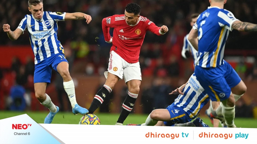 Premier league ge match thah mihaaru dhiraagu TV in fennaane