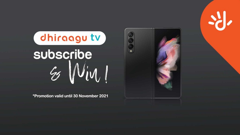 Dhiraagu Tv ge hidhumathah edhigen Samsung Z fold 3 hoadhumuge furusathu