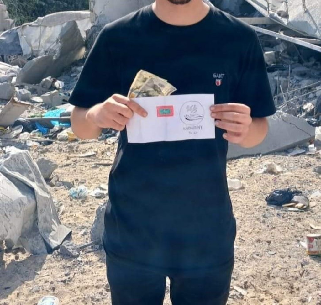 Dhivehin ge faraathun Gaza ge 120 aailaa akah 24,000 dollar dheefi