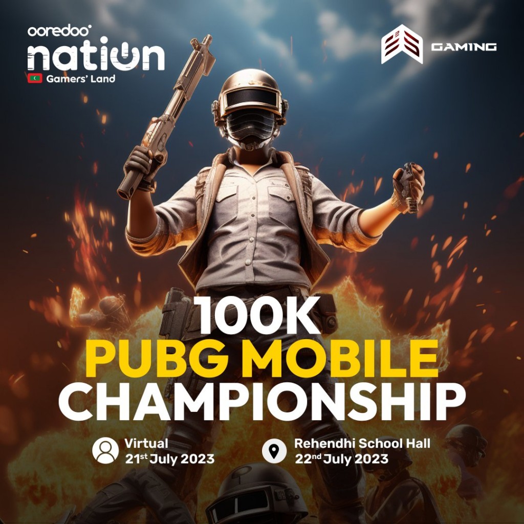 Ooredoo inn baavvaa 100,000 rufiyaa ge PUBG mubaaraaiy mi mahu 21 adhi 22 gai