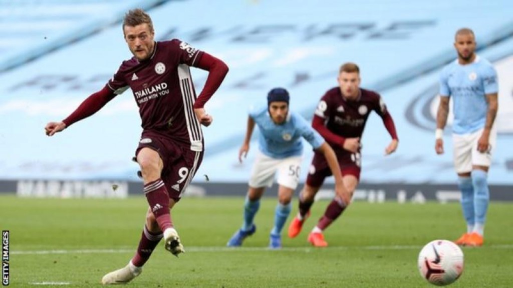 EPL: Vardy ge hattrick eh, Leicester in Manchester City kolhah 5 goal jahai e team ladhugannavaalaifi
