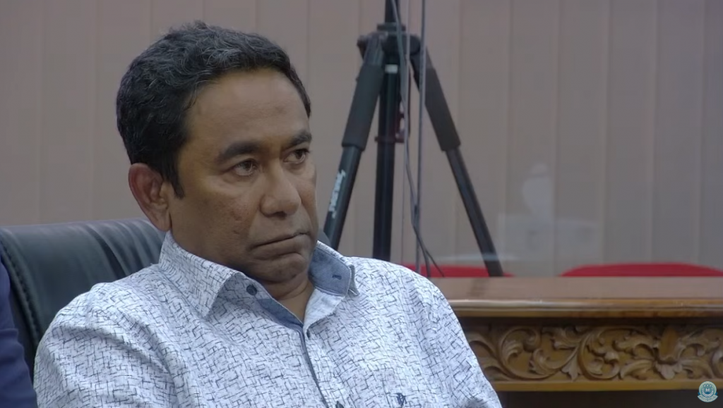 Raees Yaameen ge shareeaiy avas aruvaalaigen kuriah gendhaa kamah bune Majilis ah mahsala eh