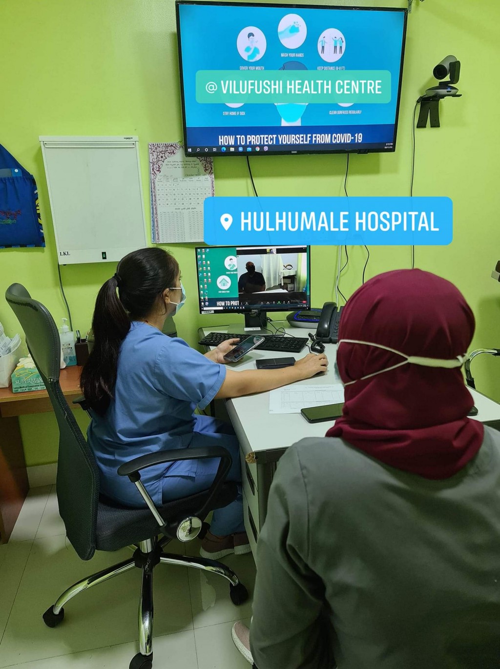 Hulhumale Hospital aa eku Vilufushi Health Center inn online consultation fashaifi