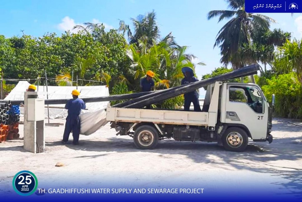 MTCC: materials required for water supply system for Th. Gaadhiffushi delivered to site