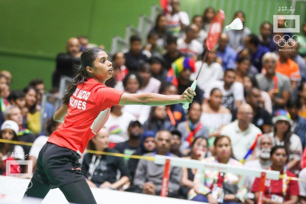 Olympics gai Rajje thamseelu kuraane furathama anhen badminton kulhuntheriyakah Nabaahaa