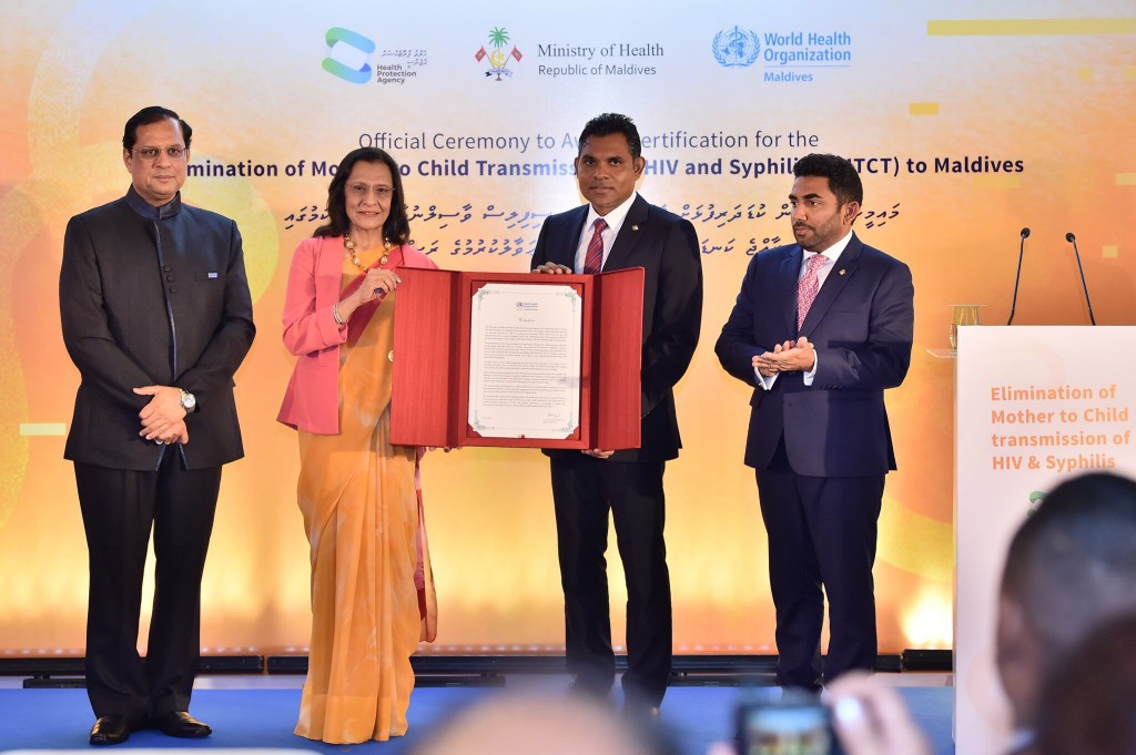 Maldives eliminates mother-to-child transmission of HIV, Syphilis