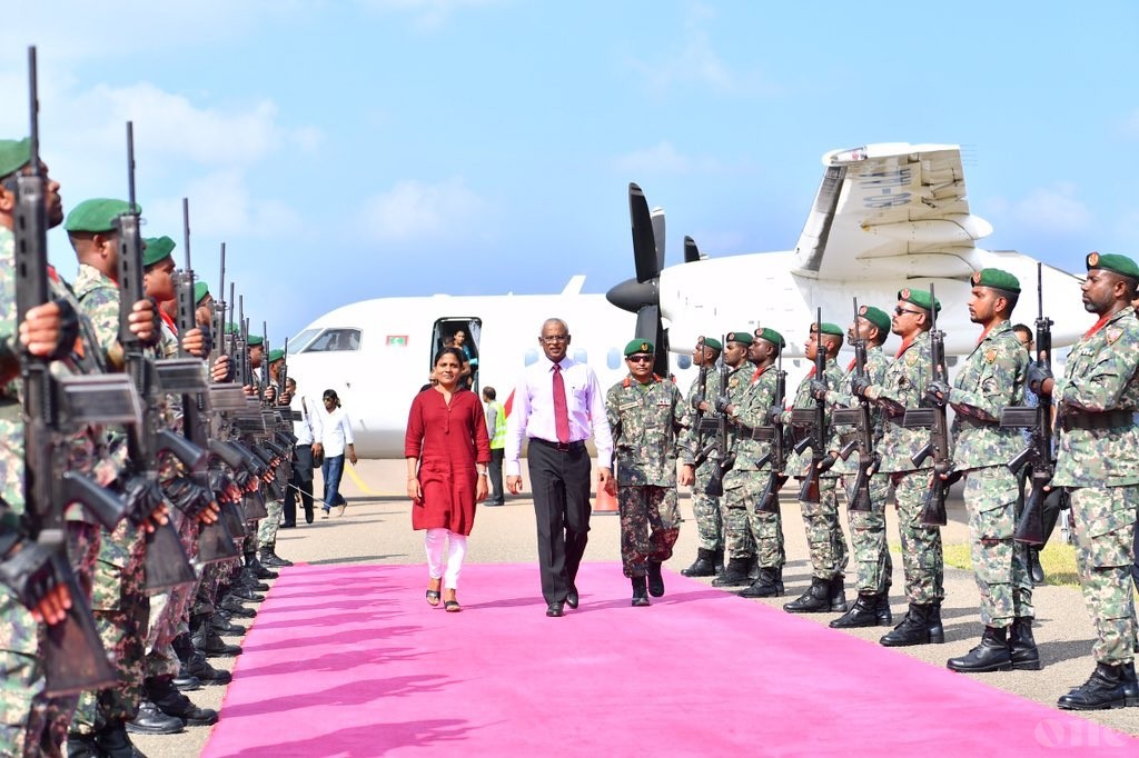 President Solih arrives in Laamu Atoll for Coca Cola Run in Laamu