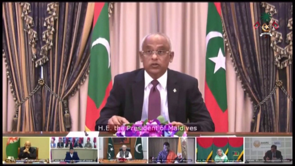 President urges SAARC countries to work together to combat Covid-19