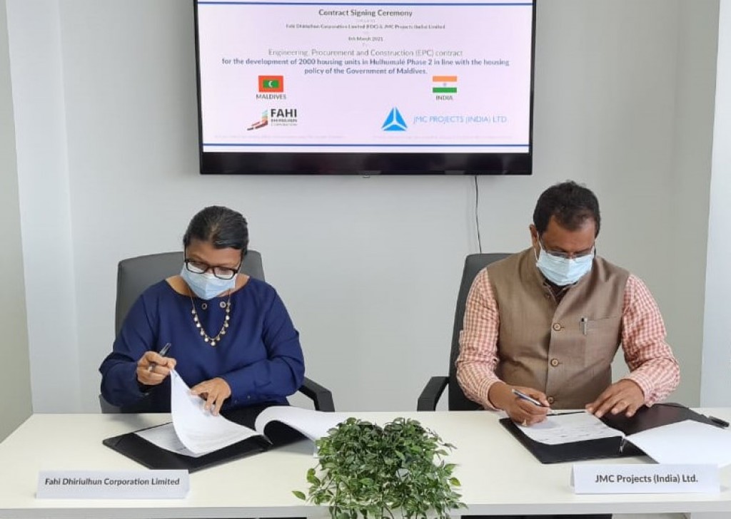 Hulhumale'gai 2,000 housing unit hadhan India ge kunfunyakaa havaalu koffi