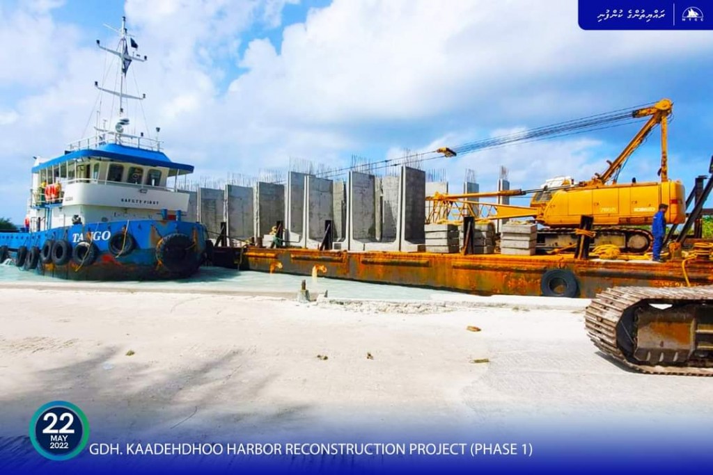 Precast concrete blocks required for quay wall construction for Gdh. Kaadehdhoo Harbor Project delivered: MTCC