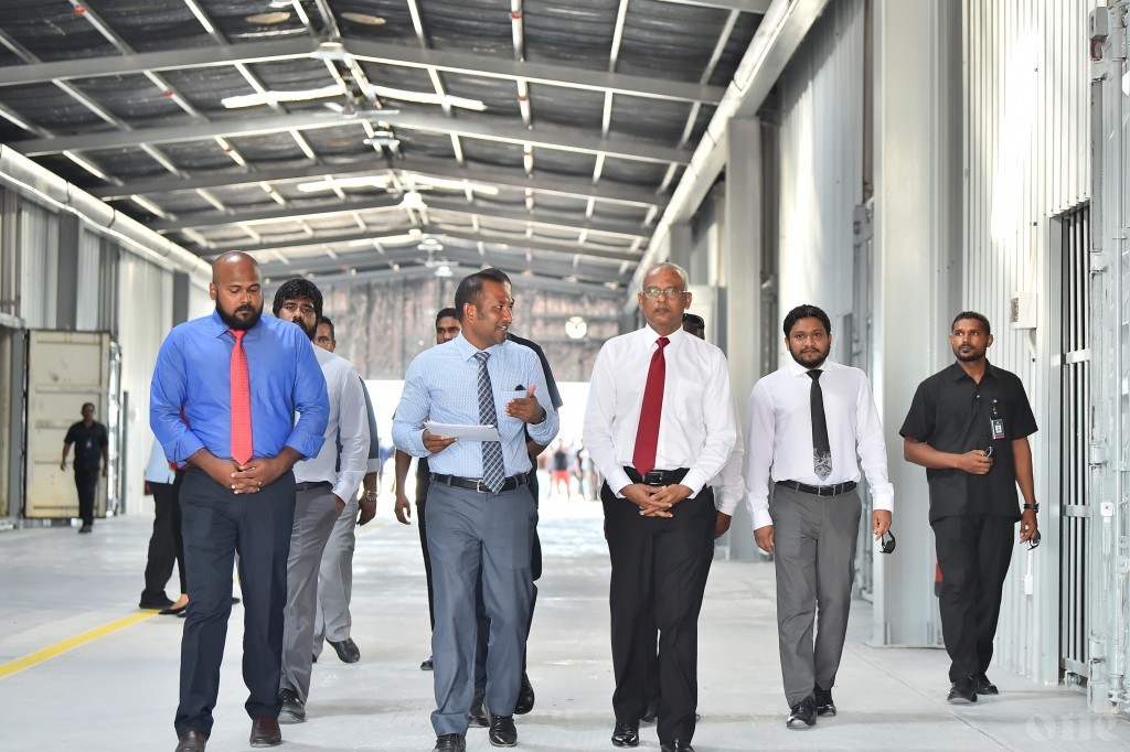 President Solih visits new chemical warehouses in Thilafushi