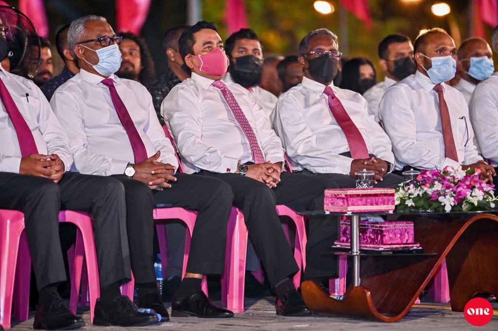 ''India Military Out'' campaign fulhaakuran Raees Yameen anna hafuthaagai atholhu thereyah vadaigahnavanee