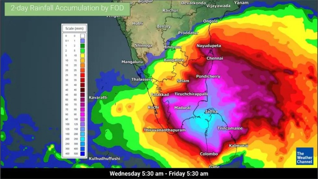 Thoofaan ''Burevi'' ge baarugadha vumaaeku Trivandrum himeney gothah India ge baeh sarahahdhu thakah Red Alert nerefi
