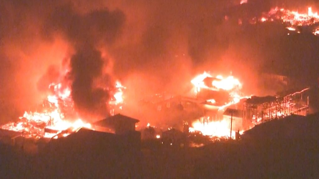 Thousands evacuated as Japan's biggest fire in decades continues to burn